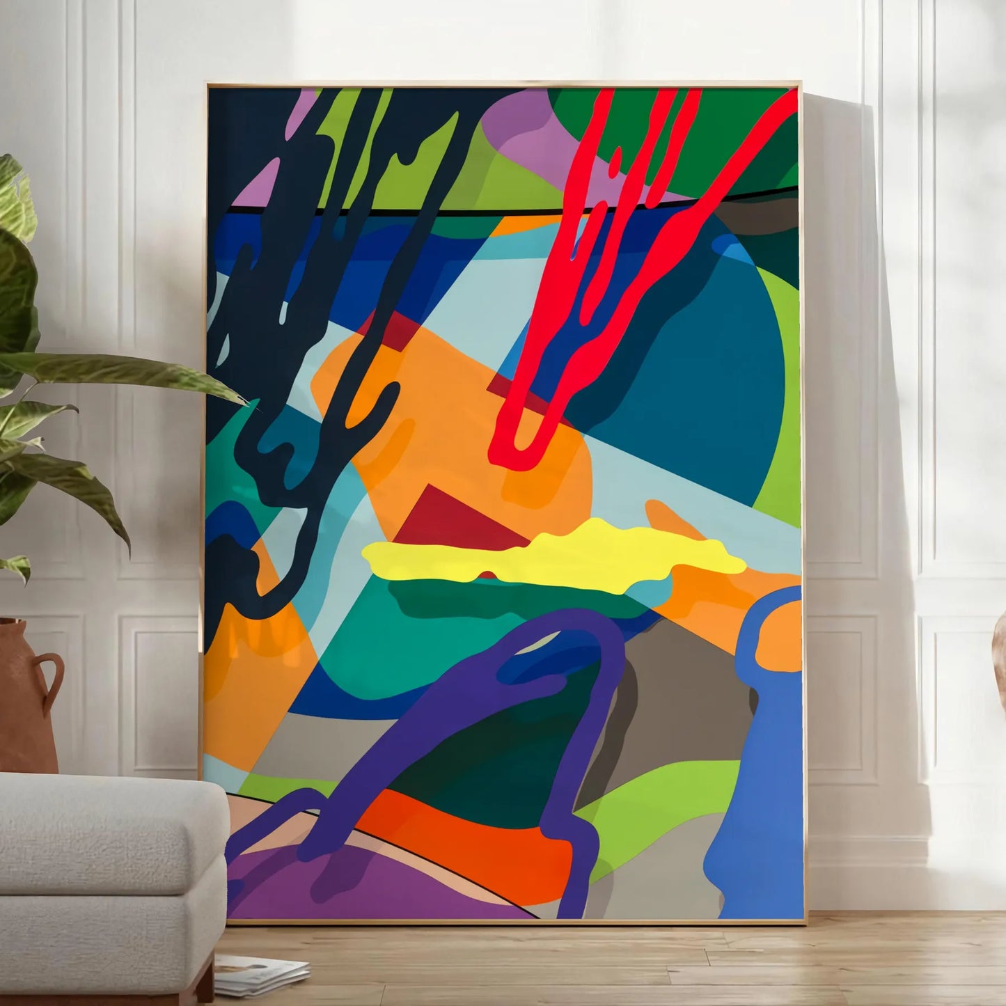 space hyperbeast art poster vibrant blend blue green hues print wall stunning piece ideal gift enthusiasts sizes A4 cm A0